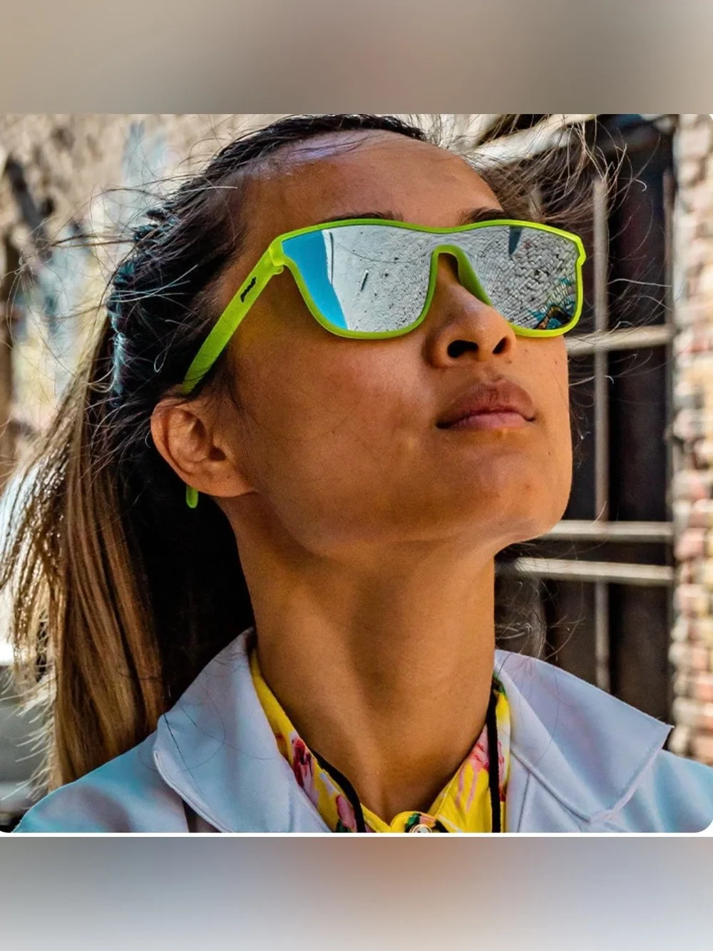 goodr Naeon Flux Capacitor Unisex Polarized Sunglasses Neon Green